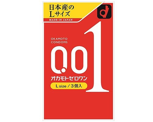  日本Okamoto 岡本 0.01 大碼 安全套(3片)