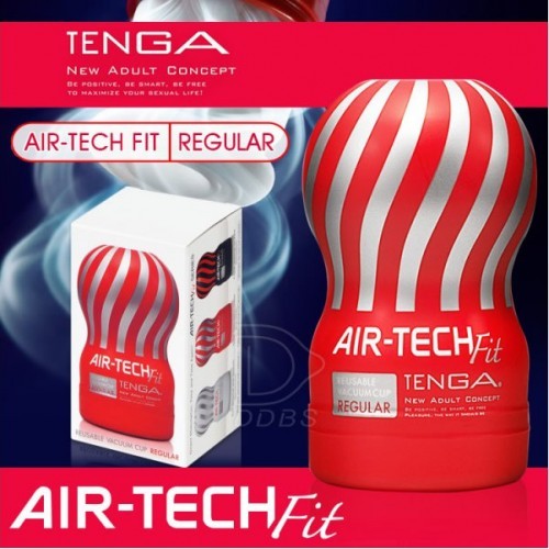 日本TENGA AIR-TECH FIT 舒适空压飞机杯-标准型 (红) 可重复使用